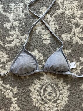 Wild Fable Silver Sparkly Bikini Top